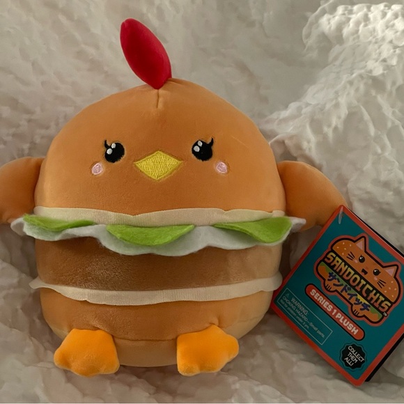 Sandoichis Series 1 Plush Bird Toy - Orange and Red - Picture 1 of 3